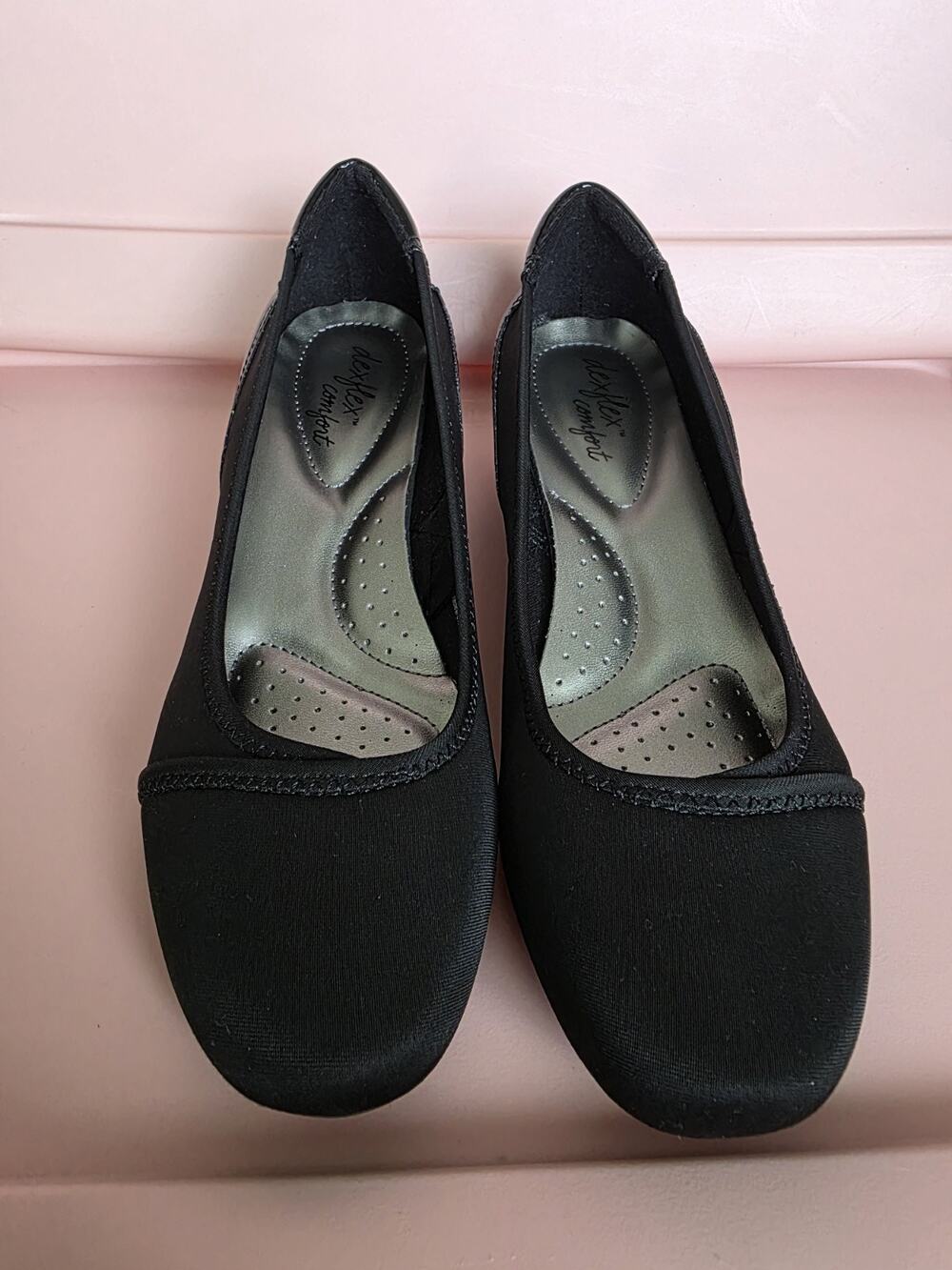 Women's Dex Flex Comfort Elegant Black Wedge Shoes Size 9. B4